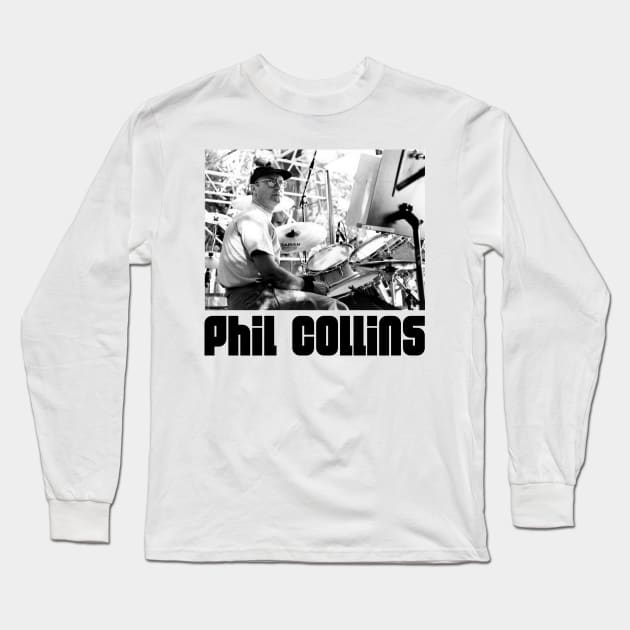 Phil Collins Long Sleeve T-Shirt by Christyn Evans